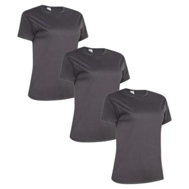 Imagem de Kit 3 Camiseta Feminina Dry Fit Academia Fitness Esportiva - LMP Confe