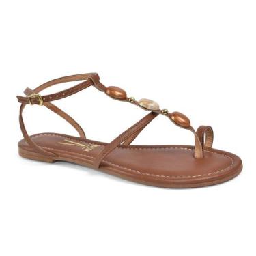 Imagem de Rasteira Vizzano Feminina Pedraria Mocca Estilo Moderno -, Mocca, 36