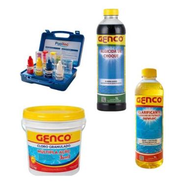 Imagem de Kit Tratamento De Choque Piscina Água Verde Recuperação - Genco