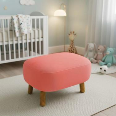 Imagem de Puff Sala Decorativo Jhessy Madeira Suede D03 - D Rossi - DRossi, Rose