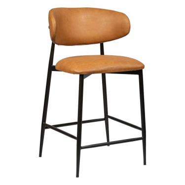 Imagem de Banqueta para Bancada e Cozinha Estilo Industrial Metal Navy Preto / Sintético Caramelo