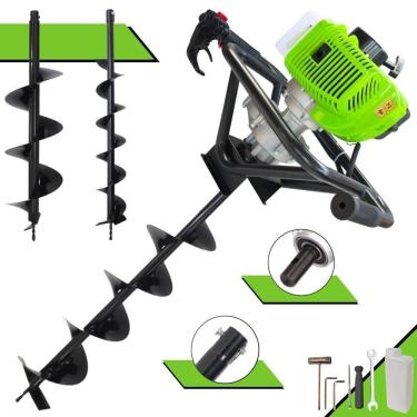 Imagem de Perfurador de Solo MPS52 à Gasolina 2T 52CC 1,8HP com 3 Brocas Laranja Menegotti