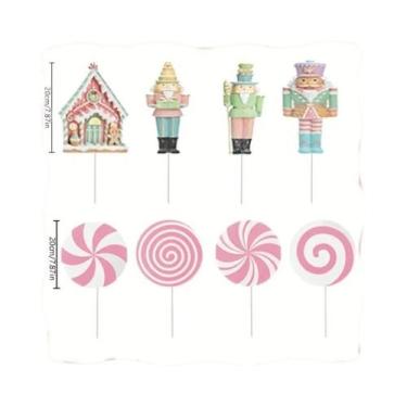 Imagem de Grande Pirulito Quebra-Nozes De Hortelã, Enfeites Fofos De Doces Para 
