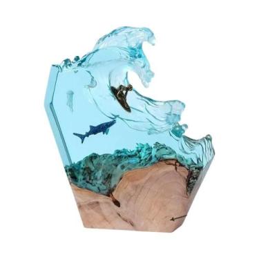 Imagem de Luminária Noturna De Resina Com Baleia E Água-Viva Para Decoração De M