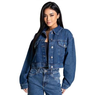 Imagem de Jaqueta Jeans Sawary - 282313 - Azul médio G-Feminino