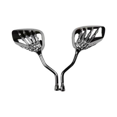 Imagem de Espelho Retrovisor Universal Cromado Para Bicicleta 2 Peças (Esquerdo 