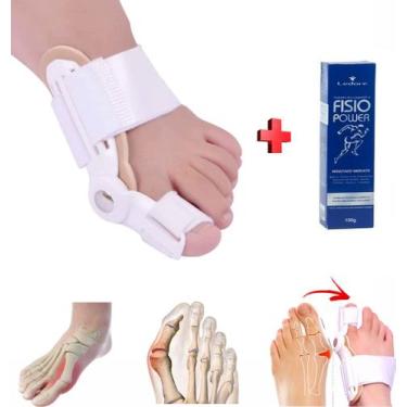 Imagem de Par de Protetor Joanete Articulado Hallux Valgus + Pomada Fisiopower -