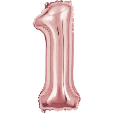 Imagem de Balão Metalizado Número 1 Rose 40CM - Make