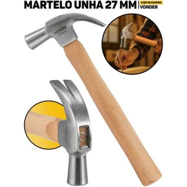 Imagem de Martelo Unha 27mm Vonder Profissional Cabo Madeira P/ Obras Reformas C
