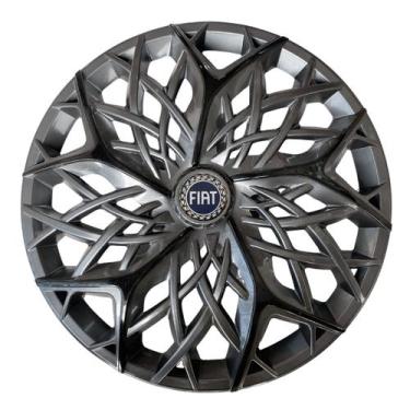 Imagem de Calota esportiva aro 13 moove graphite black + emblema resinado fiat a