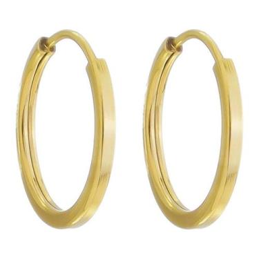 Imagem de Brinco Argola Infantil 10 Mm Em Ouro 18k 750 Dourado - Jetta