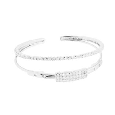 Imagem de Bracelete duplo microcravejado - Banhado em ródio - Valencio Joias