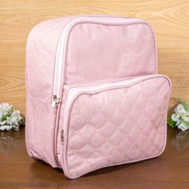 Imagem de Mochila maternidade bolso matelasse rosê - Era Uma Vez