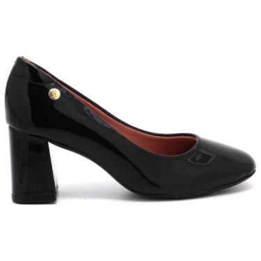 Imagem de Scarpin Vizzano Verniz Salto Bloco Feminino 1446100, Preto, 35