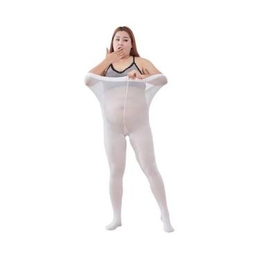 Imagem de Meia-calça De Veludo plus Size 130KG 120D Cintura Alta Quente Elástica