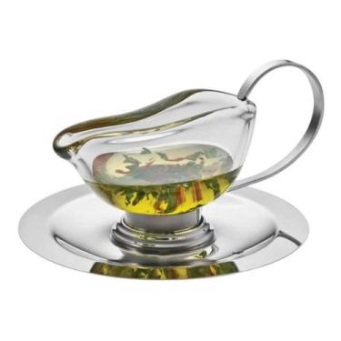 Imagem de Molheira Barbara 200Ml Com Prato Em Aço Inox Riva