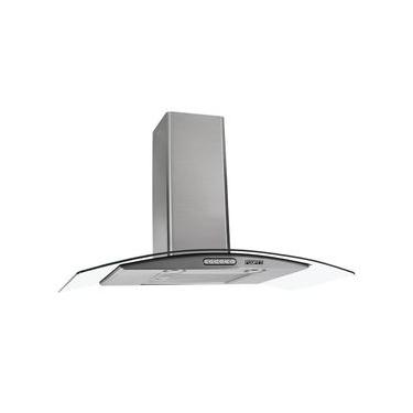 Imagem de Coifa de Parede Fogatti Vidro Curvo Duto Slim 90cm Inox com LED 110V