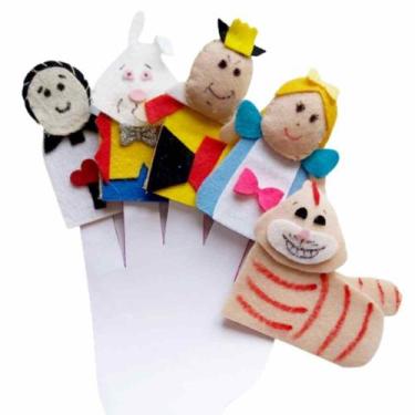 Imagem de Dedoches de Feltro - Alice - 5 personagens - Kits e Gifts - Amore Mio 