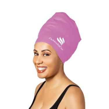 Imagem de Touca De Natação Afro GG Daminhacor, Rosa