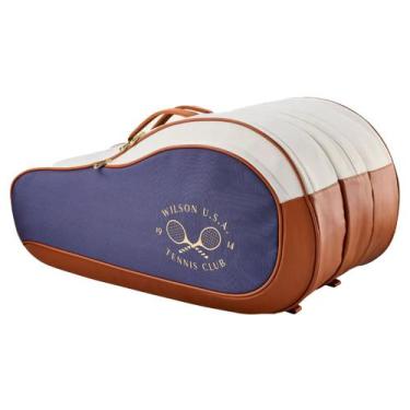 Imagem de Raqueteira Wilson Heritage V2 X12 Marinho e Off White
