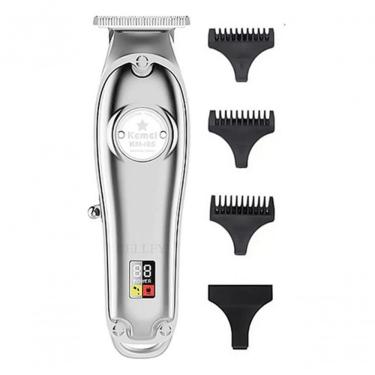 Imagem de Aparador de Pelo Kemei KM I8S Multifuncional Lâmina Aço Inoxidável Recarregável com Indicador de Carga Preto Bivolt