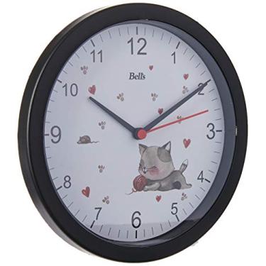 Imagem de Relogio De Parede Redondo Gatinho Preto 21,7cm. - 01 Unidade Bell´s Multicor