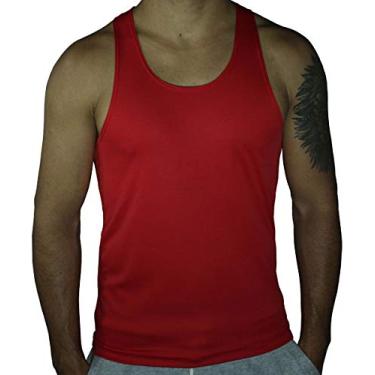 Imagem de Camiseta Regata Nadador Masculina Fitness Academia Treino 100% Poliéster (P, Vermelho)