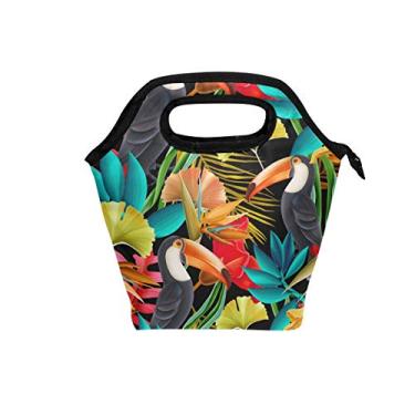 Imagem de Lancheira térmica reutilizável para papagaio de bico, bolsa térmica para preparação de refeições, lancheira para crianças, piqueniques escolares e viagens