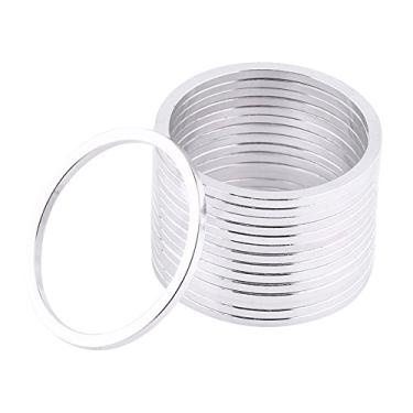 Imagem de Arruela de fone de ouvido para bicicleta, espaçador de cubo de roda de bicicleta de liga de alumínio, suporte inferior para bicicleta, junta de arruela de eixo (15 peças), Prata