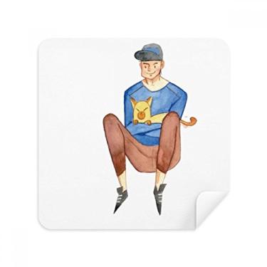 Imagem de Miaoji Pintura Aquarela Gato Meninos Óculos Pano Limpeza de Tela Tecido Camurça Pacote com 2