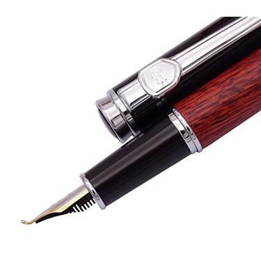 Imagem de Jinhao 8802 – Caneta-tinteiro de madeira rosa, conjunto de variação de barril de casca de mar, rose wood bent nib