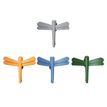 Imagem de Hemoton 4Pcs Dragonfly Hook Sealing Clips Chip Bag Clips Refrigerator Magnet Holder Food Bags Clips Adhesive Wall Hooks for Home Kitchen Snacks Food Office Use
