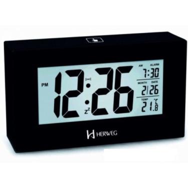 Imagem de Relógio 2972 Despertador Digital Preto Luz Led Sensor Herweg