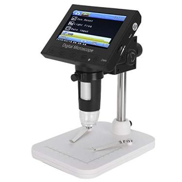 Imagem de ASHATA Microscópio USB digital LCD de 4,3 polegadas, microscópio USB de 8 luzes LED ajustáveis, gravador de vídeo de câmera portátil ampliação 1000X para solda placa de circuito PCB moedas de reparo inseto