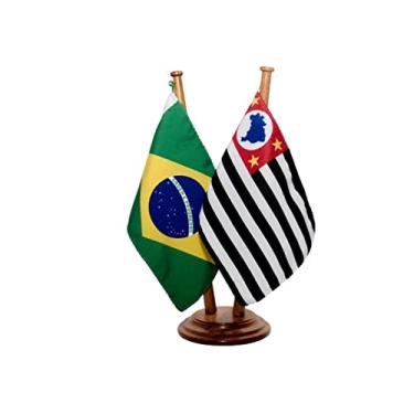 Imagem de Bandeira De Mesa Brasil E Estado São Paulo 12x17cm