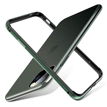 Imagem de Capa protetora de telefone de silicone de metal dourado para iphone 13 pro max 12 mini 11 13pro 12pro 13mini para iphone13 xr x xs 7 8 preto acessórios, verde, para iphone 11 pro