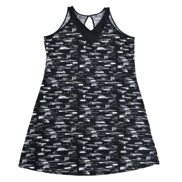 Imagem de Vestido Liganete Estampado Cavado Gola V Detalhe Gota Atrás
