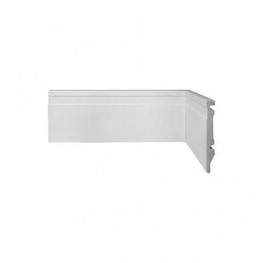 Imagem de Rodapé Scandian Poliestireno com Friso Scandian 15mmx10cm Metro Linear - caixa com 2,4 m - Branco