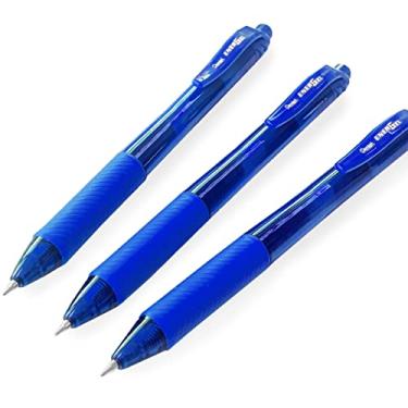 Imagem de Pentel EnerGel X BL107 – Caneta retrátil de tinta de gel líquido – 0,7 mm – 84% reciclado – Azul – Pacote com 6