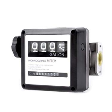 Imagem de Medidor de combustível mecânico Tuntrol de 7 a 20 GPM de alumínio digital diesel medidor de fluxo de combustível para todas as bombas de transferência de combustível, preto, 4 mostradores de lote digital (2 pacotes)