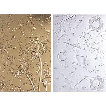 Imagem de Pastas de gravação com impressões texturizadas 3-D - desejo de dente de leão e paisagem estelar - 2 itens