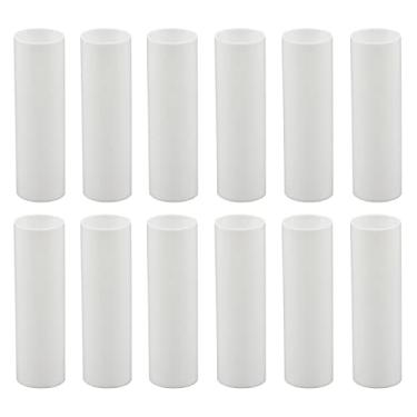 Imagem de Conjunto de 12 hobbies criativos, coberturas de velas brancas de plástico de 7,6 cm de altura, capas de soquete de lustre ~ base de candelabro