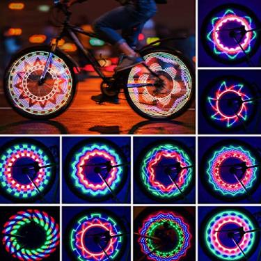 Imagem de TGJOR – Luzes de roda de bicicleta, luz LED à prova d'água, raio, com 32 LEDs e 32 peças de lâmpadas de aro de bicicleta para mountain bike/Road Bikes/BMX Bike/Hybrid Bike/Bike dobrável, one pack, one pack