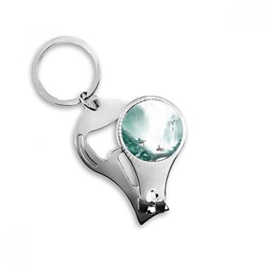 Imagem de Mountain Rain Mo Chinês Aquarela Alicate Anel Chaveiro Abridor de Garrafas Cortador