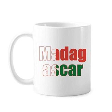 Imagem de Caneca com nome da bandeira do país de Madagascar cerâmica xícara de porcelana de café louça