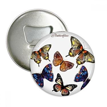 Imagem de Borboletas com asas de abridor de garrafas ímã de geladeira emblema multifuncional