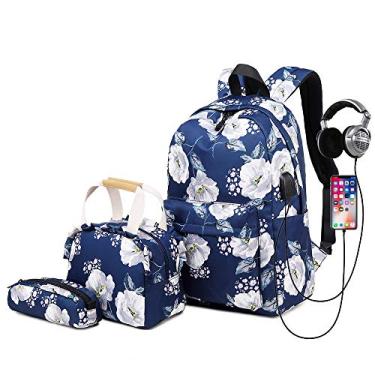 Imagem de TOKSHOP Mochila Feminina + Bolsa Térmica + Estojo Kit com 3 Peças