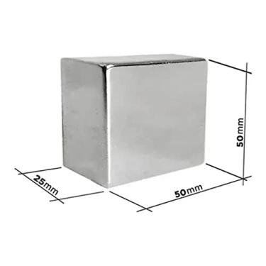 Imagem de Imã De Neodímio Bloco Super Forte Trava Tudo N52 50x50x25mm Original