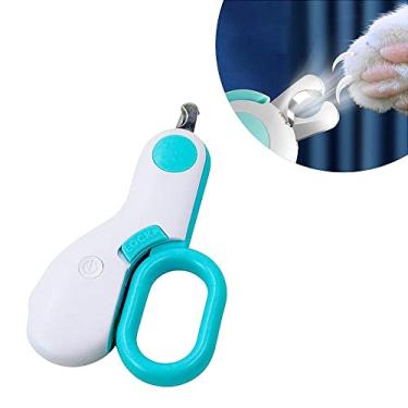 Imagem de Mini Cortador De Unha Pet Alicate Com Lanterna Cachorro Gato Azul