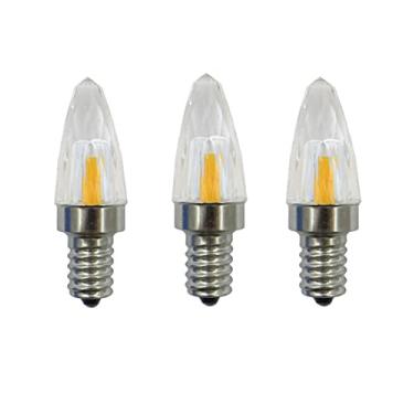 Imagem de Lâmpada de cristal LED branca quente 3000K regulável E12 3W (equivalente a halogênio 18W) 110V-120V lustre lâmpada de LED para iluminação doméstica, pacote com 3